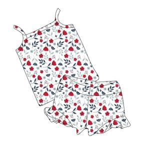 Kinder Sommer individuell bedrucktes Baby 2-teilig Bambus französisches Terry-Kleidungsstück Set ärmellose Weste Oberteil + Shorts-Kleidungsstück Set - Product Image 6