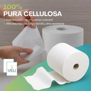 Rotoli di Carta Igienica Paluplus, 800 Fogli, Classica a 2 Veli, Assorbente in Pura Cellulosa - Product Image 4
