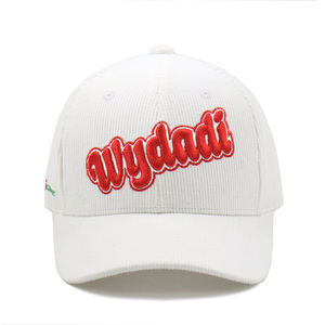 Casquette de baseball en velours côtelé brodée 3D vintage personnalisée, blanche, réglable, pour homme et femme, pour l'automne et l'hiver - Product Image 2