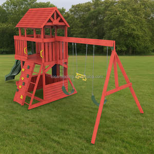 Ensemble de balançoire en bois pour enfants, bébés et tout-petits, pour l'extérieur, la cour et le jardin - Product Image 2