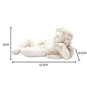 Statua di Cherubino Reclinato in Resina per Esterni, Figurina di Angioletto Rilassato, Scultura Decorativa per Giardino, Patio e Prato - Product Image 6