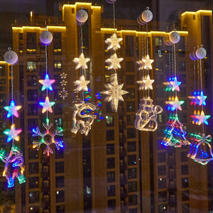 DAMAI Christmas Decorations Lights Christmas LED Hanging Window String with <b>Suction</b> <b>Cup</b> Battery Operated for Xmas Indoor Decor - Product Image 3
