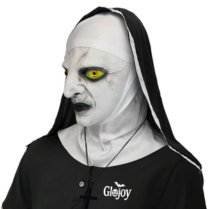 Maschera in Latex da Suora Spaventosa <span class=keywords><strong>con</strong></span> Occhi Verdi, Costume Horror <span class=keywords><strong>per</strong></span> Halloween, Copricapo da Fantasma <span class=keywords><strong>per</strong></span> Feste in Maschera, Accessori Spaventosi Personalizzabili - Product Image 6