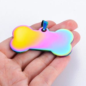 Pendentif d'identification en forme d'os pour animaux de compagnie, accessoires en acier pour collier de chien et chat, bijoux personnalisés, décoration de collier, ne se décolore pas - Product Image 5