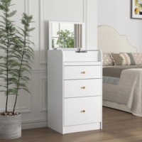 Ensemble de coiffeuse moderne en MDF blanc, gain de place, avec miroir rabattable pour le maquillage, MOQ 100