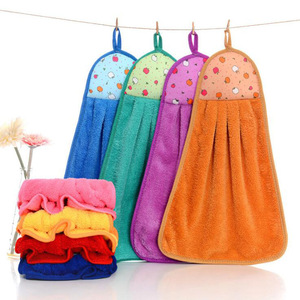 Coral Fleece <b>Kitchen</b> <b>Towel</b> Rectangle Hangable Absorbent Dishcloth Cartoon Pattern For Pots And Pans - Product Image 3