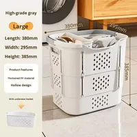Panier à linge pliable en plastique grande capacité avec poignée pour le tri et le rangement des vêtements domestiques, design moderne et écologique