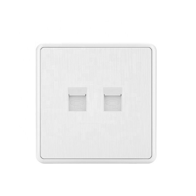 Sirode T3 Series Telephone Wall Socket British Standard Modern White Color 2 Gang Telephone Electrical Wall Sockets for Home