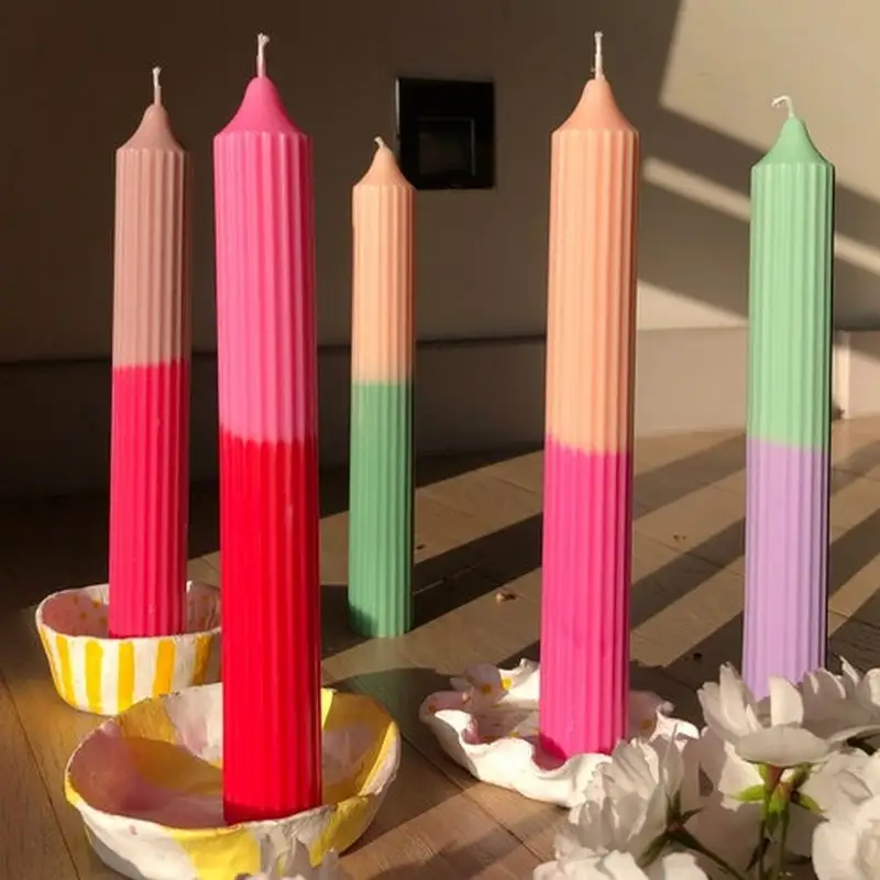 Свеча из соевого воска, цветная двухцветная напольная свеча