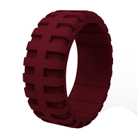 Lot de 10 anneaux en silicone personnalisés pour hommes, motif bande de roulement de pneu, pour sports de plein air, largeur 9 mm, respirants, en caoutchouc, pour doigt