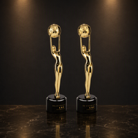 Trophée de football de haute qualité, modèle Pivert, statue Earth Award, trophée personnalisé en métal, trophée Statue d'Or