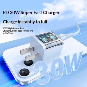 New PD 30W Transparent GaN Charger Fast Charging Power <b>Adapter</b> Compatible with iPhone 8 to 17 Series Mobile Phones - Product Image 3