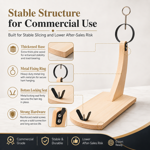Soporte de Jamón de Madera Maciza, Soporte para Jamón, Soporte para Prosciutto para Tienda de Prosciutto, Paquete Personalizado, MOQ100, Directo de Fábrica - Product Image 4