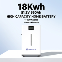 Batteries LiFePO4 mobiles de qualité A 51,2 V 360 Ah, batterie solaire 48 V avec BMS, lithium 370 Ah 16 kWh 18 kWh 20 kWh pour stockage d'énergie domestique