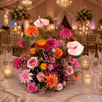 Bouquet de mariage artificiel en soie moderne en gros, arrangement floral pour décoration de table, boule de fleurs, taille personnalisable, livraison rapide
