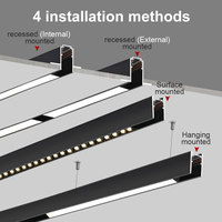 Système d'éclairage décoratif encastré moderne Euro pour intérieur, montage en surface, éclairage sur rail LED magnétique linéaire 48V pour maison et commerce