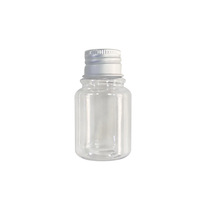 Bouteilles distributrices transparentes personnalisées en PET de 35 ml à large ouverture pour cosmétiques, avec bouchons en aluminium, vides, pour échantillons liquides