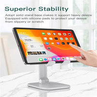 Support de téléphone portable de bureau de qualité supérieure avec hauteur réglable en alliage d'aluminium pour iPhone 12 et tablette iPad
