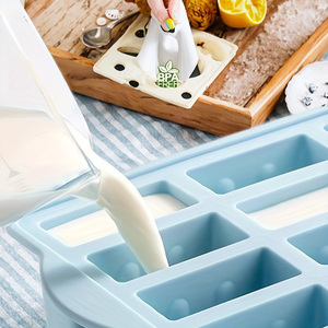 Bán Hàng Nóng 12-Khoang <span class=keywords><strong>Silicone</strong></span> <span class=keywords><strong>Ice</strong></span> Cream Khuôn Thân Thiện Với Môi BPA Miễn Phí Popsicle Khuôn Tái Sử Dụng Dễ Dàng Phát Hành <span class=keywords><strong>Ice</strong></span> Pop <span class=keywords><strong>Maker</strong></span> - Product Image 3