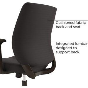 Alera Wessex Chaise de bureau ergonomique en tissu, hauteur de siège réglable, supporte 275 lb, chaise de bureau noire en contreplaqué - Product Image 1