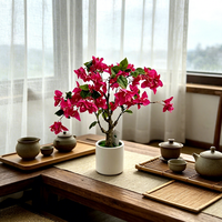 Kleine Hochzeits-Tischdekoration Künstlicher Bougainvillea-Blütenbaum Kunstblumen-Dekorationen für Zuhause Büro Hotel Garten Bar