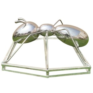 Sliver moderno metallo formica scultura giardino in acciaio inox gigante insetto statue decorative - Product Image 4