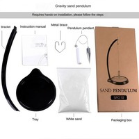 Ornement pendulaire en arc noir pour étagère de salon et bureau, décoration en métal pour la maison et la salle d'étude
