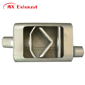 Phổ hình bầu dục flowmaster hiệu suất bộ giảm thanh 2 inch 2 1/2 inch chambered aluminized thép ống xả muffler - Product Image 3