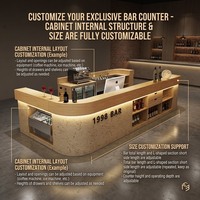 Comptoir de bar/caisse en bois moderne et minimaliste pour hôtel/restaurant/bistro, idéal pour la restauration, les maisons d'hôtes et les coins de réception.