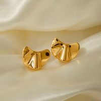 Boucles d'oreilles minimalistes en acier inoxydable plaqué or 18 carats pour femmes Boucles d'oreilles fantômes d'Halloween irrégulières