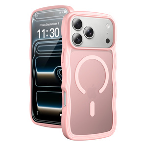 Custodia per <span class=keywords><strong>iPhone</strong></span> 17 <span class=keywords><strong>Pro</strong></span> <span class=keywords><strong>Max</strong></span> con Motivi Ondulati Magnetici, Cover Opaca in TPU+PC per <span class=keywords><strong>iPhone</strong></span> 16 15 14 <span class=keywords><strong>13</strong></span> 12 <span class=keywords><strong>Pro</strong></span> <span class=keywords><strong>Max</strong></span>, <span class=keywords><strong>Rosa</strong></span> - Product Image 1