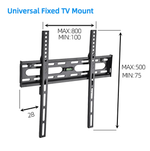 Supporto a Parete per <span class=keywords><strong>TV</strong></span> Fisso VESA 400x400 in Acciaio, Capacità di Carico Elevata, per <span class=keywords><strong>TV</strong></span> a Schermo Piatto da 26-55 Pollici, Nero, Conforme RoHS - Product Image 2