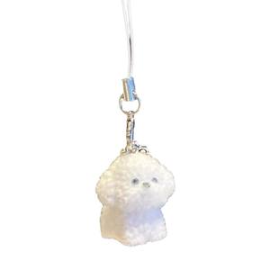 Porte-clés chien en résine floqué 3D, breloque de téléphone figurine <span class=keywords><strong>miniature</strong></span> mignonne avec accessoires de bricolage - Product Image 5