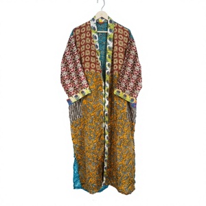 Kimono Japonés Tradicional, Túnica de Seda y Satén de Lujo, Tejido, Estilo Bohemio de Verano, Diseño Floral, Manga Larga - Product Image 1