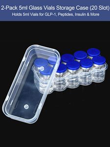 Boîte de rangement portable en plastique PP transparent aseptique pour 2 flacons de 10 ml, pour peptides et poudres lyophilisées, vente en gros - Product Image 3