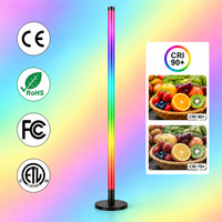 Lampu Lantai LED RGB Pintar 20W CRI90 Dapat Diredupkan, Tinggi Dapat Disesuaikan, Kontrol Jarak Jauh via Aplikasi, Lampu Berdiri Ambient untuk Kamar Tidur dan Ruang Gaming