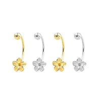 Neueste S925 Silber Vergoldete C-förmige Blumen-Design Schraubbare Ohrstecker