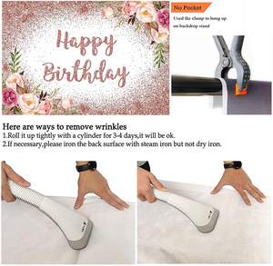 Arrière-plan pour <span class=keywords><strong>photographie</strong></span> d'anniversaire pour filles, toile de fond Rose Gold, <span class=keywords><strong>Blush</strong></span> Floral, paillettes - Product Image 3