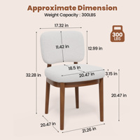 Chaises de salle à manger modernes en velours rembourrées, dossier ergonomique incurvé, pieds en bois durables et écologiques pour la maison, le bureau, la salle de bain, l'hôtel