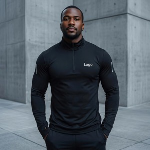 Gym Wear Manufacturer Custom Premium Men Elastic Screen Printing Outdoor Sports Activewear Fitness Spandex Long Sleeve <b>Tshirt</b> - Product Image 1