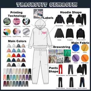 Custom High Street Pullover <strong>Tracksuit</strong> Plain Autumn Hoodie &amp; Baggy Jogger Set - Product Image 2