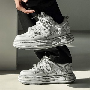 รองเท้าเพิ่มความสูงแบบซ่อน 7 เซนติเมตร รองเท้าสีซีดแบบวินเทจ รองเท้าลำลองพื้นหนาสำหรับผู้ชาย รองเท้าคู่รักแฟชั่น - Product Image 5