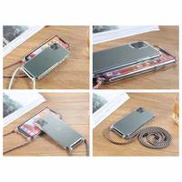 Étui de téléphone transparent en TPU+PC étanche et antichoc avec cordon tour de cou pour iPhone 17 16 15 14 Pro Max