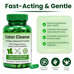 Cápsulas Veganas para el Colon, Fórmula Avanzada con Probióticos, Orégano y Ácido Caprílico para la Salud Intestinal y el Equilibrio de la Flora - Product Image 5