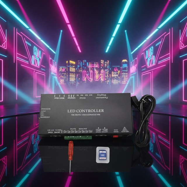 JIUAN TK8 DMX512 Master Controller 8-Channel 8192 Pixels Programmable Digital Pixel Led Strip Music Activated Controller Metal