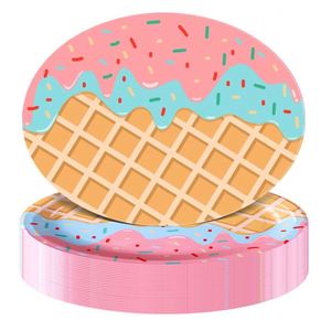 10Pcs <b>Luau</b> Plates Tropical Aloha Supplies for Summer Beach Hawaiian Birthday <b>Party</b> Large Oval Paper Dinner Plate - Product Image 1