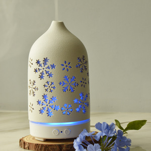 Diffuseur d'arômes en céramique, humidificateur à brume froide, veilleuse LED, aromathérapie de table pour la maison - Nouveauté en gros - Product Image 1