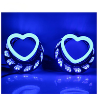 Cache de projecteur Turbine Heart 3.0 pouces, anneau LED en forme de cœur RGBW à effet de poursuite, accessoires de décoration de phare et de rétrofit