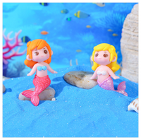 Figurines miniatures en résine en vrac vente en gros dessin animé mignon petites créatures fée jardin collection dame sirène poupées art thèmes de la mer