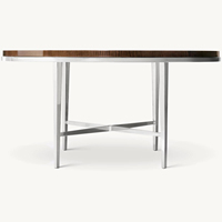 Table à manger ronde en bois massif contemporaine française |   Meubles de salle à manger modernes 4 places pour hôtels et chambres d'hôtes, personnalisables